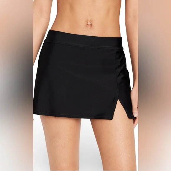 NWTS💓OLD NAVY XL💓BLACK MATTE LONGLINE BIKINI TOP MATCHING SWIM SKIRT SET BUNDLE - Picture 8 of 12